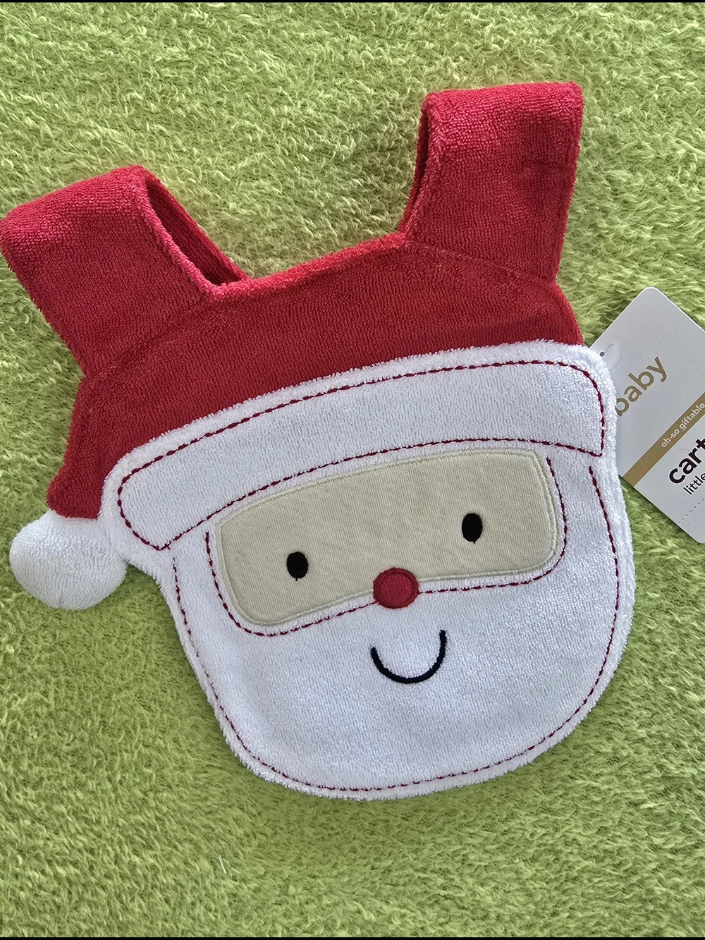 NWT -  BABY GIRLS & BOYS Santa Claus Face BIBS - Christmas Holiday BIBS (Q5)